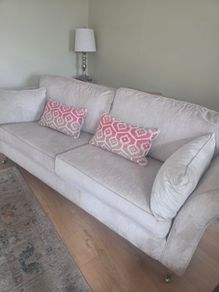 Beautiful Cream Fabric 3-Seater Sofa