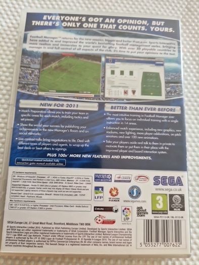 Football Manager 2011 Pc Dvd Rom Mac Games Original