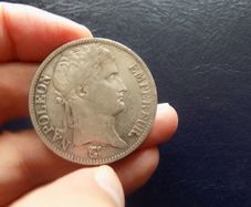 France 1811 A,  Crown.5 Francs.Napoleon Bonaparte.90% Silver.