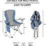 camping Folding chair 600D polyester /rip stop with side pocket grey blue (FREE SHIPPING) Image 3
