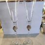 SET OF 2 Silver Rhinestone Band Champagne Flutes. Image 6