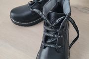 Black real leather lace ankle boots. New. Size 34EUR/ 2UK