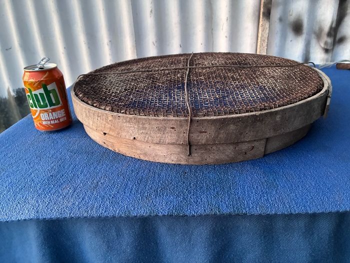 Vintage wooden sand riddle