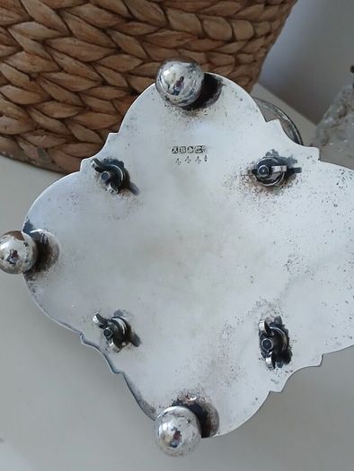 Silver Plated & Crystal Cruet Condiments Set
