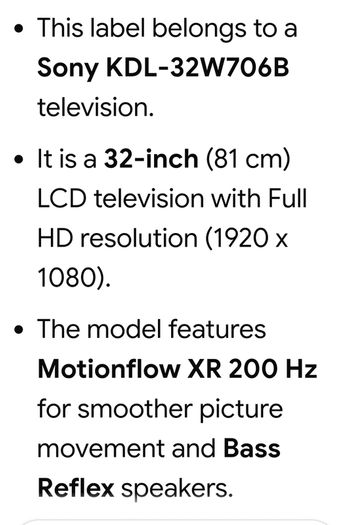 sony 32in TV