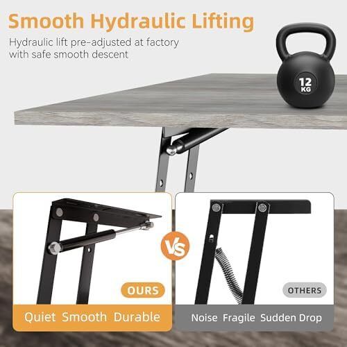 Coffee Table with Lift Top - Wooden Modern Centre Table with Unique Textured & Hidden Storage, for Living Room, Bedroom, Small Space, Home Office
