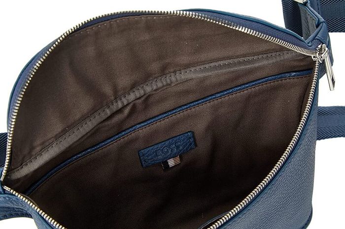 BOSS Men's Crosstown Waist Bag R Crossbody Full Grain Leather Bag,