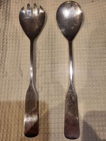 Vintage German Silver Plated Salad Servers