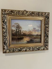 Gold frame landscape print