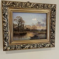 Gold frame landscape print