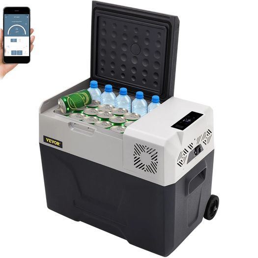 Car Refrigerator, 12 Volt Car Refrigerator Fridge, 30 L Single Zone Portable Freezer with Wheels and Handle, -4F-68F, 12/24V DC and 100-240V AC Compressor Cooler for Outdoor, Camping