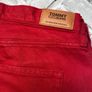 Tommy Hilfiger Ladies High Rise Straight Red Denim Jeans W34 L28 Image 2