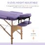 Portable 2 Section Massage Table Bed Folding Lightweight Beauty Therapy Couch Purple Image 6