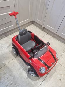 Mini Cooper Play Push Car Ride-On with Parental Handle - Red