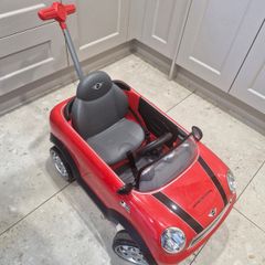 Mini Cooper Play Push Car Ride-On with Parental Handle - Red