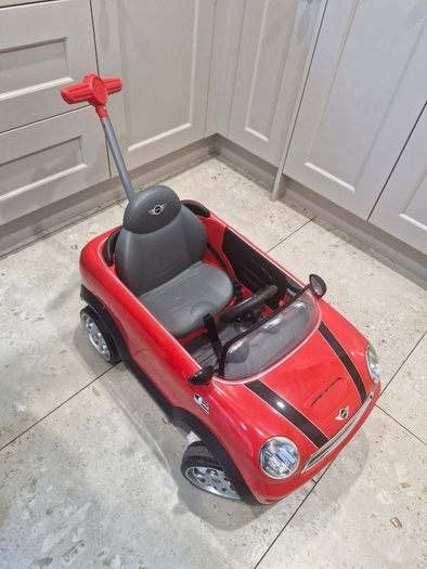 Mini Cooper Play Push Car Ride-On with Parental Handle - Red