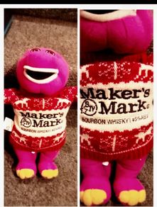 Barney. With Bourbon Whiskey Christmas  Wooly Jumper.