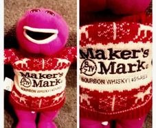 Barney. With Bourbon Whiskey Christmas  Wooly Jumper.