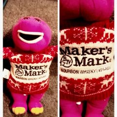 Barney. With Bourbon Whiskey Christmas  Wooly Jumper.