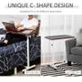 Height Adjustable End Table with Wheels Mobile Sofa Side Table for Living Room, Bedroom Brown Image 3