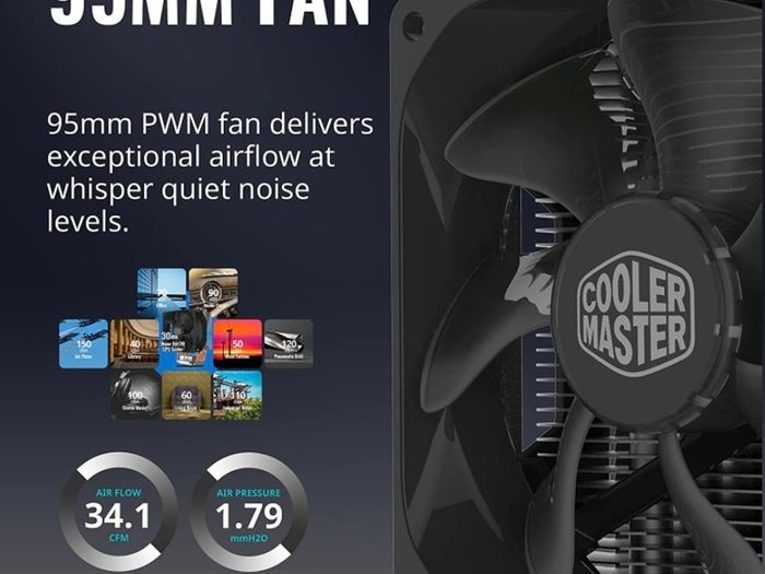 CPU Air Cooler - Low-Profile Cooling System, Direct Contact Technology, 4 Copper Heat Pipes, Compact Aluminium Heatsink with 92mm PWM Fan - AMD & Intel Compatible (FREE POSTAGE)