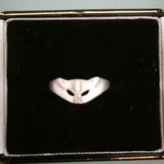 Small silver cat ring