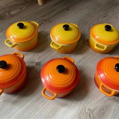 Set of six mini cocottes