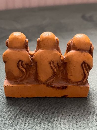 Small Vintage Three Wise Monkeys Resin Figurine