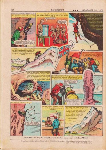 Hornet #376 Joe Brown Nov 21st 1970 Dc Thomson Comic