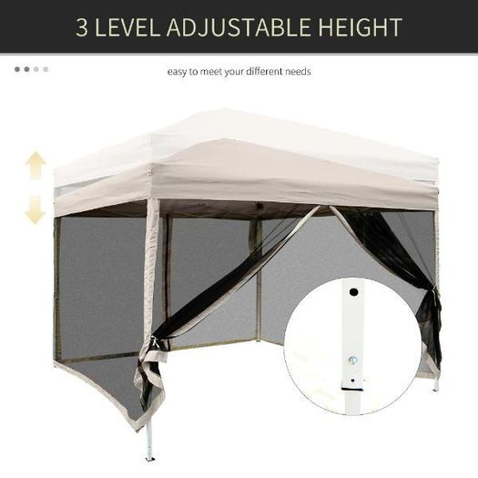 3 x 3m Pop-Up Gazebo with Mesh Sides & Carry Bag