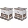 Bedside Cabinets 2 pcs Brown and White Image 2