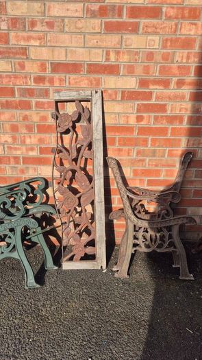 iron cast garden bench sides ends