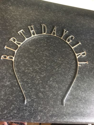 Steel birthday girl headband