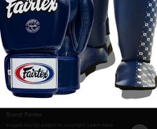 Brand new navy Fairtex set gloves shin pads and gloves