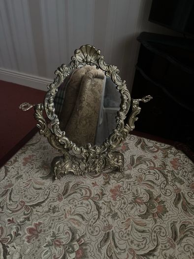 Antique French Ornate Swing Vanity Mirror