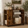 Side Table Cabinet Rolling Wheels Image 6