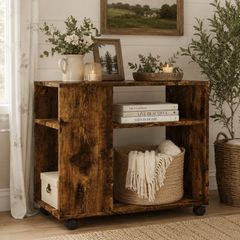 Mobile Storage Side Table with Wheels