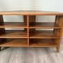 Wooden TV stand with shelves Image 2