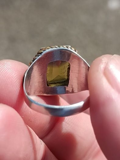 Large Green Citrine Sterling Silver Ring