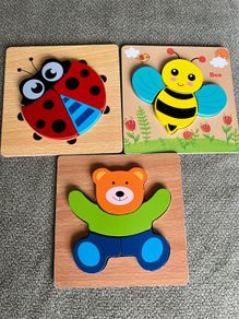 3 sets of 4-piece jigsaw puzzles