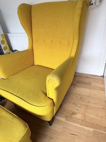 IKEA yellow chair & footstool