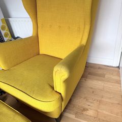 IKEA yellow chair & footstool