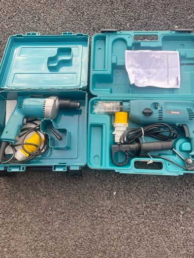 110 Volt Tekscrew Corded Gun + 110 Volt Drill. Both As New In Box. See Photos For Same.
