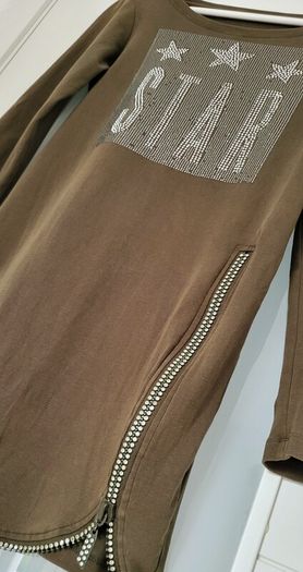 Unsigned STAR bling zip mini dress Sz S (Fit 8-10 UK)