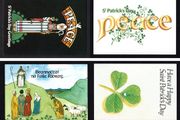 1984 Ireland Full set of six of An Post St. Patrick Day Postcard Used with Ballycahill Steele Cancel