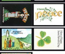 1984 Ireland Full set of six of An Post St. Patrick Day Postcard Used with Ballycahill Steele Cancel