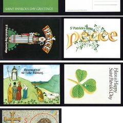 1984 Ireland Full set of six of An Post St. Patrick Day Postcard Used with Ballycahill Steele Cancel
