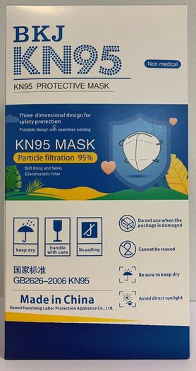 Pack of 2 KN95 Protective Face Mask, Disposable respirator, 95% Filtration