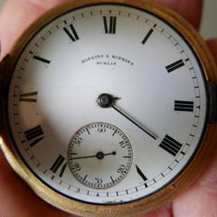 Vintage Hopkins & Hopkins Dublin Pocket Watch Gold Plated Watch (needs service)