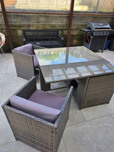 outdoor table and chair